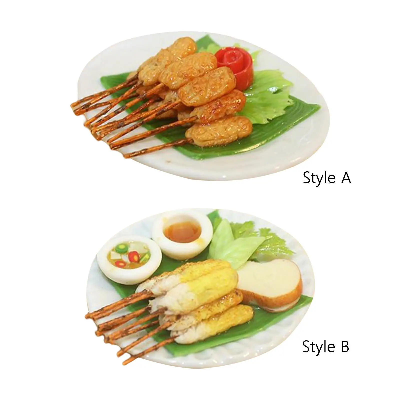 

Mini Ceramic Food Grill Plate Dollhouse Supplies 1:12 Scale Decoration