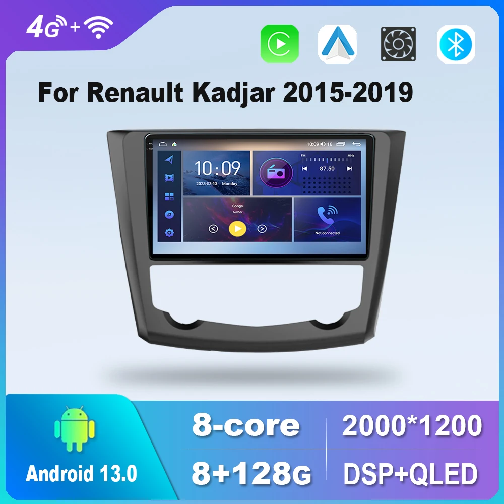 

Android 12.0 For Renault Kadjar 2015-2019 Multimedia Player Auto Radio GPS Carplay 4G WiFi DSP Bluetooth