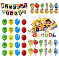 first day of school balloons themed party decor back to school themed party supplies banner cupcake toppers set for school party