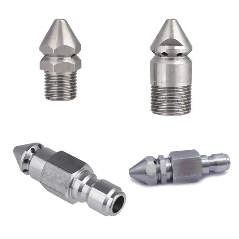 

N58C High-pressure Washer Rotating Nozzle Stainless Steel Fixed Sewer Cleaning Jetting Nozzle Quick Connector 1/4'' , 3/8''