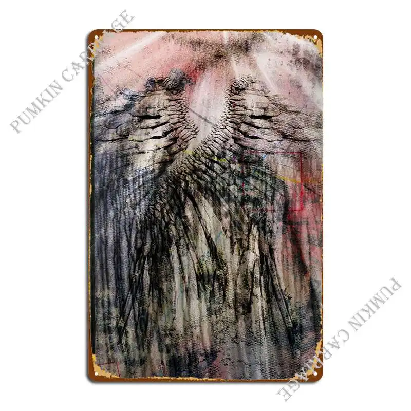 

Металлический плакат с ангельскими крыльями, плакат с ржавым дизайном, классический киноклуб, жестяной плакат