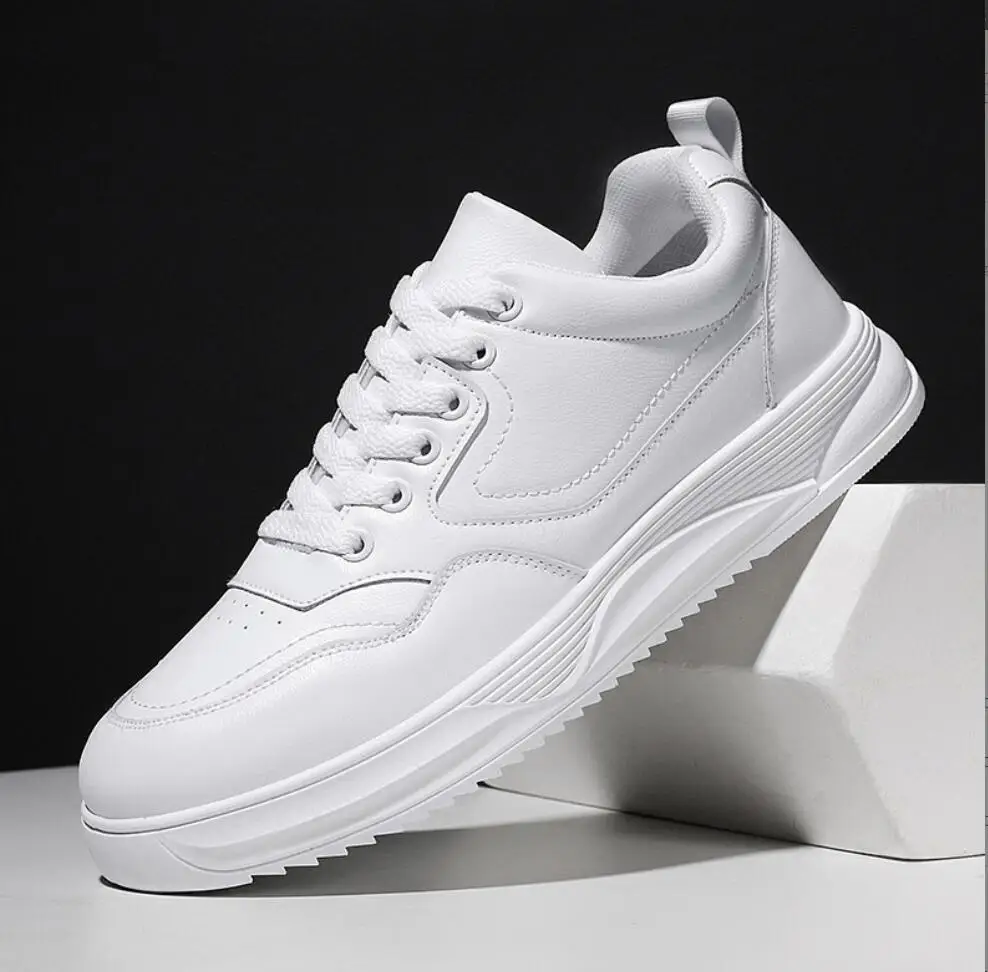 

Men Shoes 2022 New Fashion White Sneakers Men Leather Comfort Lightweight Casual Shoes Outdoor Walking Board Footwear Zapatillas