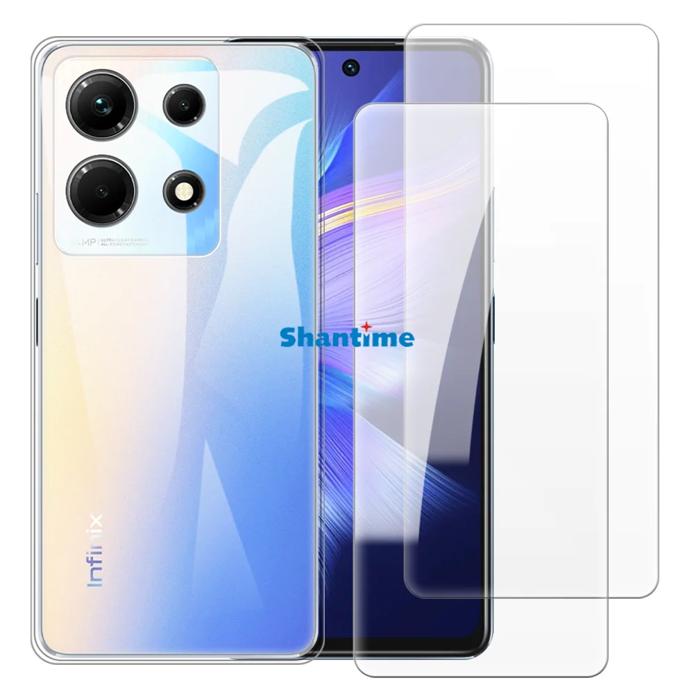 Мягкий чехол + комплект из 2 защитных пленок закаленного стекла для Infinix Note 30 4G X6833