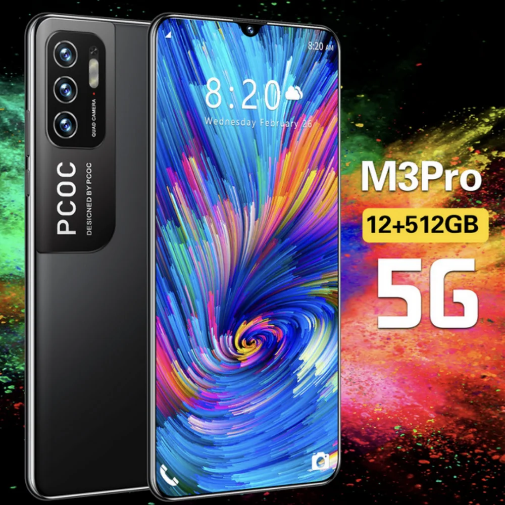 

Смартфон M3Pro, сотовые телефоны с глобальной прошивкой, Android 10,0, мобильные телефоны 12 Гб + 512 Гб, сотовый телефон 3G, 4G, телефон с разблокировкой