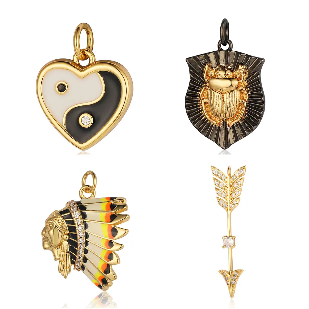 3 шт./партия, медные Подвески в виде медного жука