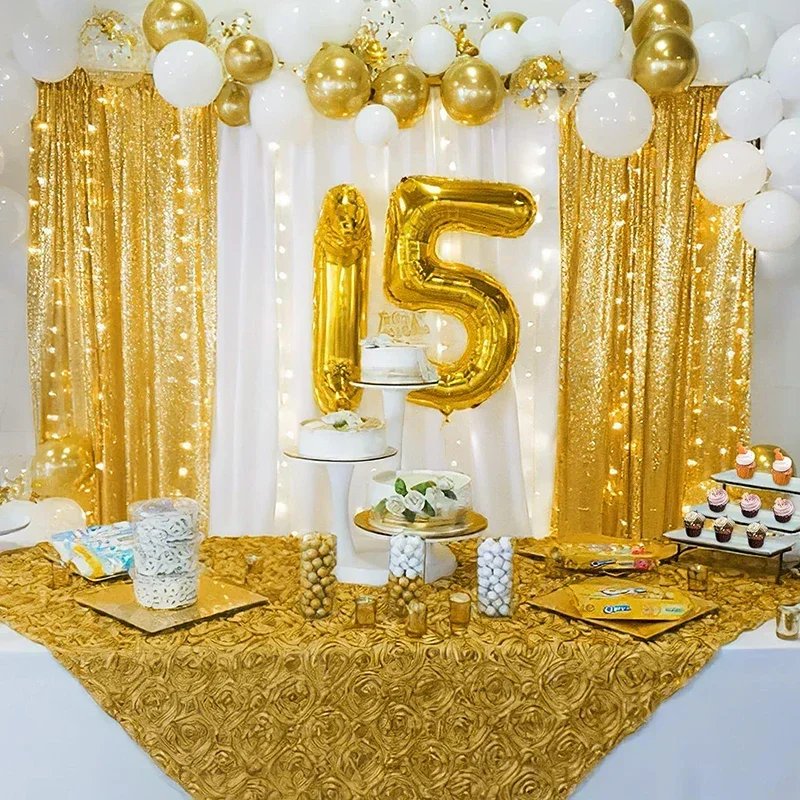 1 шт. розовый фон с блестками шторы 2 фута x 8 футов для свадебного украшения