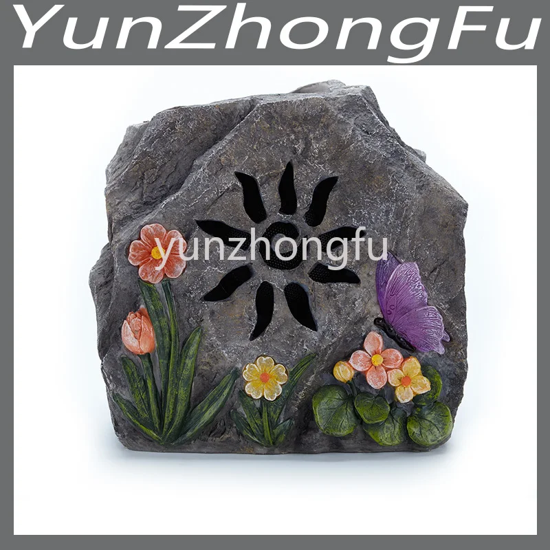 

Solar Wireless Bluetooth Speaker Pansy Stone Speaker Outdoor Waterproof Stereo System Lawn Speaker