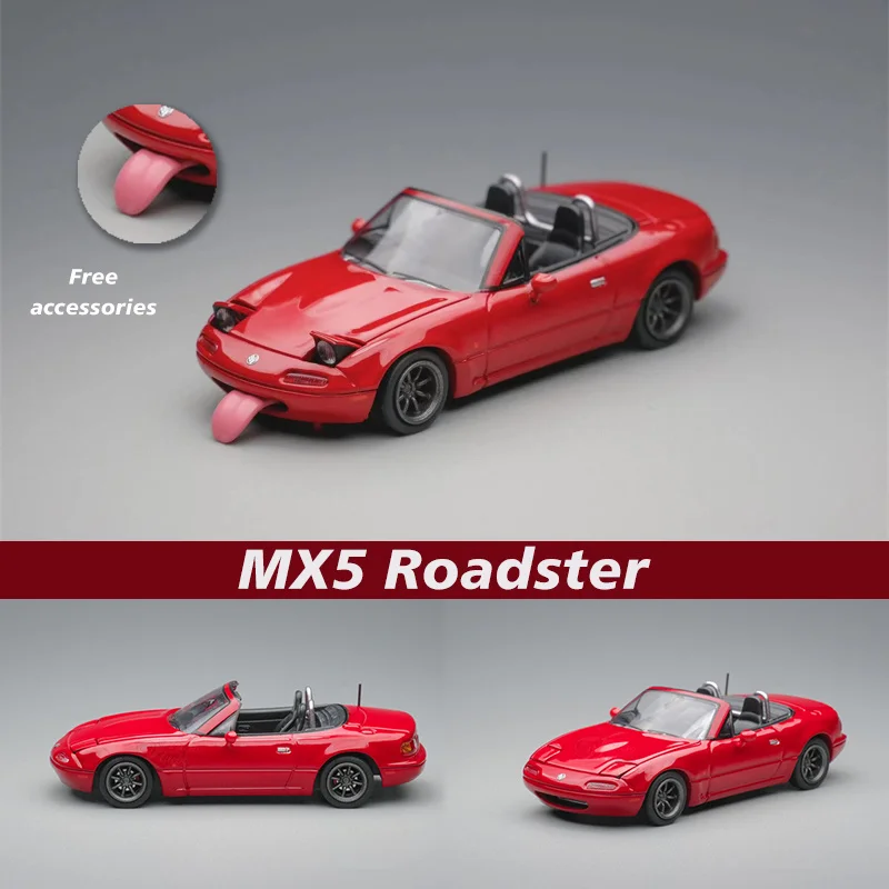 MicroTurbo 1:64 MX5 Eunos Roadster NA Red Free Tongue Alloy Diorama Car Model Collection Miniature Carros Toys In Stock