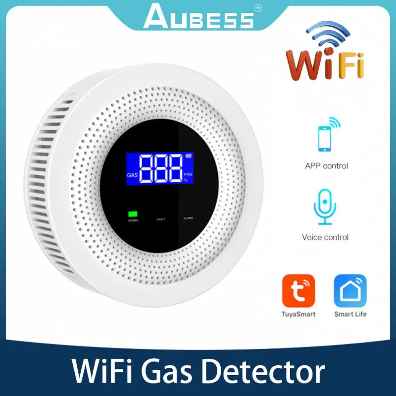 

WiFi Gas Leak Alarm Smart Home Tuya Combustible Natural-Gas Sensor Detector Wall-mounted LPG Gas Leakage Sensor Fire Safety