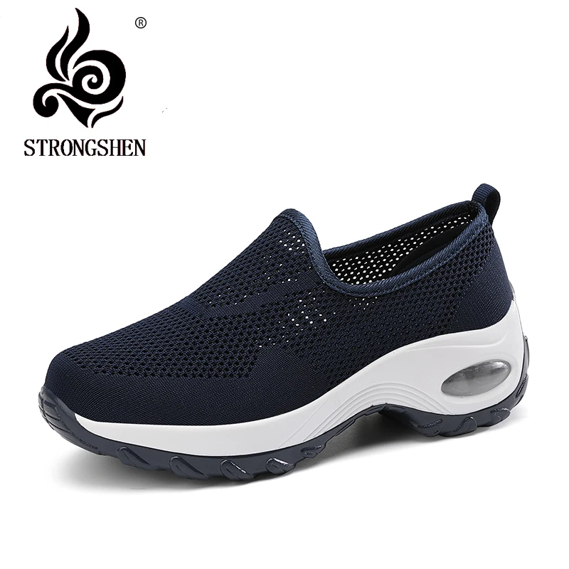STRONGSHEN Summer Flat Hollow Shoes Out Slip on Casual Nurse Shoe Female Sandals Shoe Casual Lady Summer Women Sandals