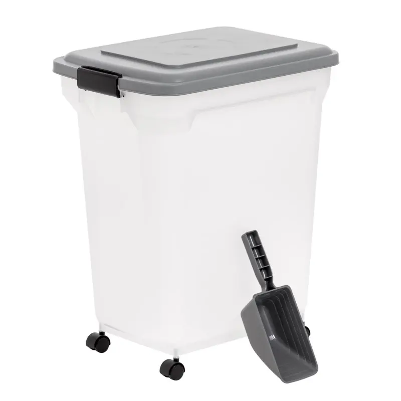 

45lb Airtight Sealed Pet Dog & Cat Food Container with , Gray Dog water dispenser Dog supplies and accessories Slow feeder Dog