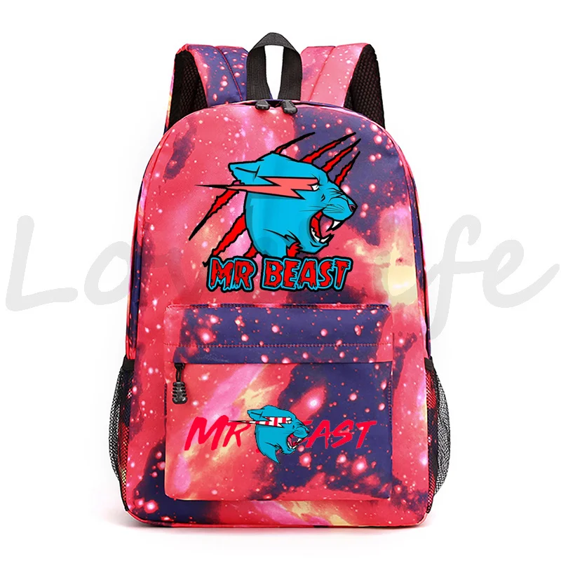 

Mr Beast Backpack Mr Beast Lightning Cat Bags kids Cartoon wolf Mochila Student Schoolbag Casual Back Pack Teenager Travel Bag