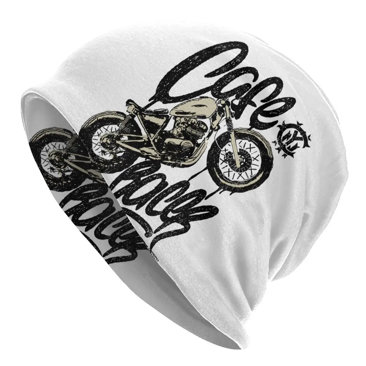 

Happiness Cafe Racer Vintage Moto Custom Motorcycle Skullies Beanies Hat Hip Hop Men Women Caps Head Wrap Bonnet Knitted Hat
