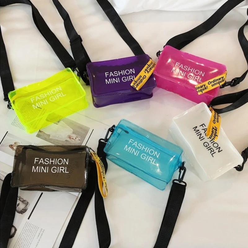 Прозрачная сумка-мессенджер через плечо для женщин модный миниатюрный саквояж