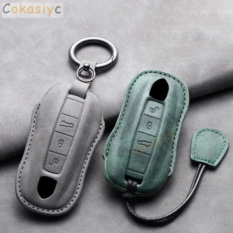 Кожаный чехол для ключей от автомобиля Porsche Panamera Carman Macann Bobst Cayenne 911 970 981 991 996 брелок