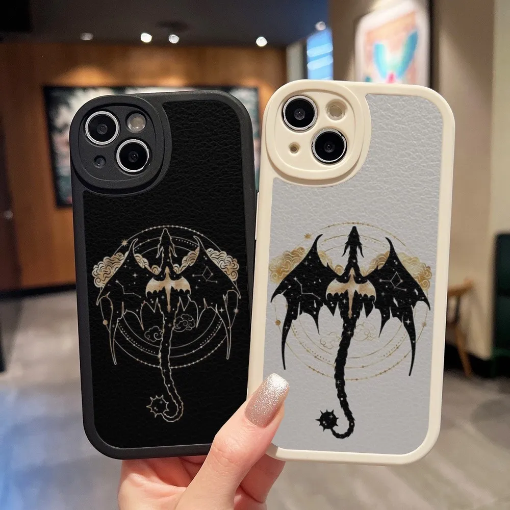 Чехол F-4 W-Wing Dragon для телефона IPhone 14 15 11 13 12 Pro Max Mini X Xr 8 Plus SE2020 белая кожа Мягкая