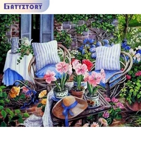 gatyztory modern painting by numbers coloring by numbers inner gardens picture drawing home decors for adults on canvas