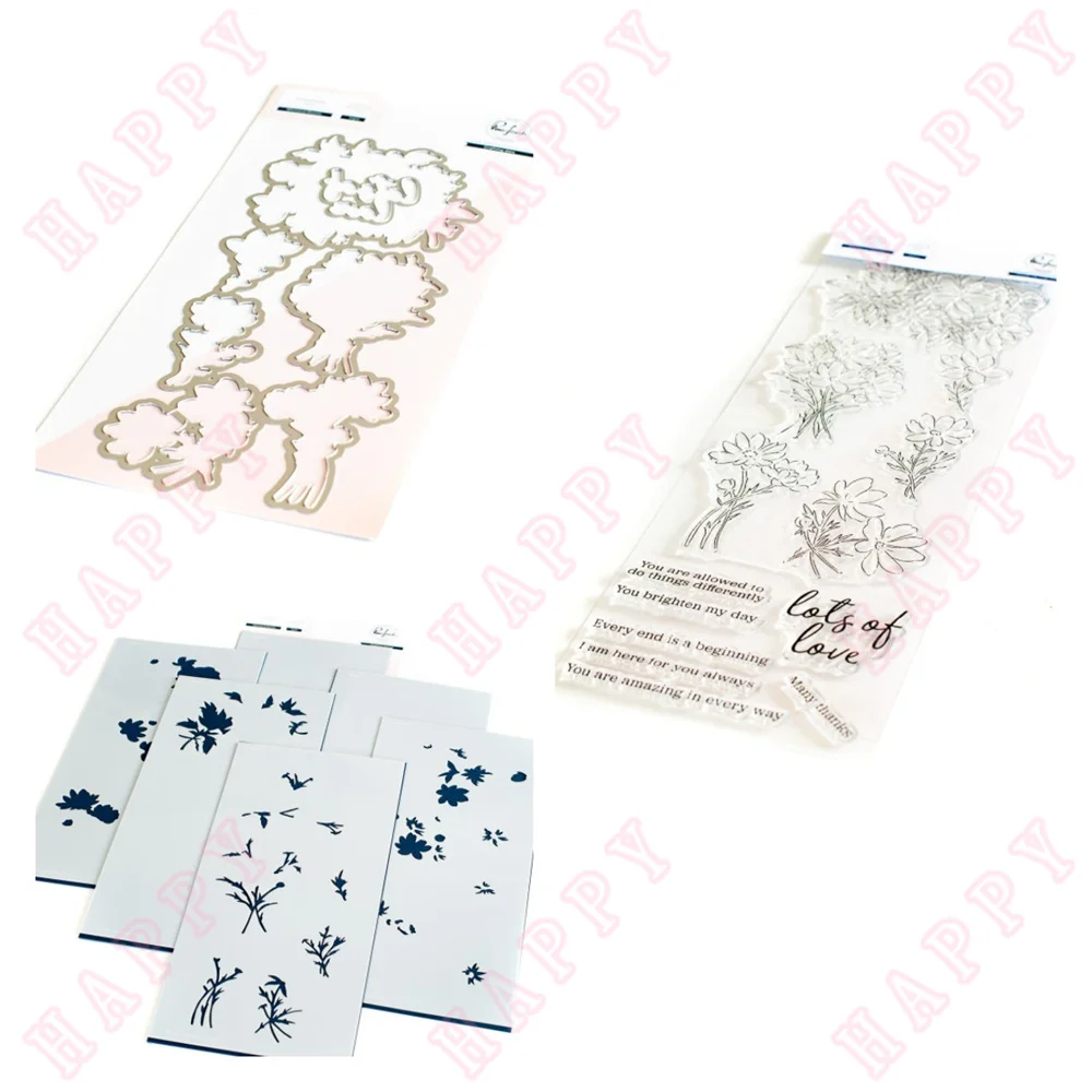 

New Metal Cutting Dies Stamps Stencils Whimsical Blooms DIY Scrapbooking Paper Craft Handmade Make Album Card Embossing Template
