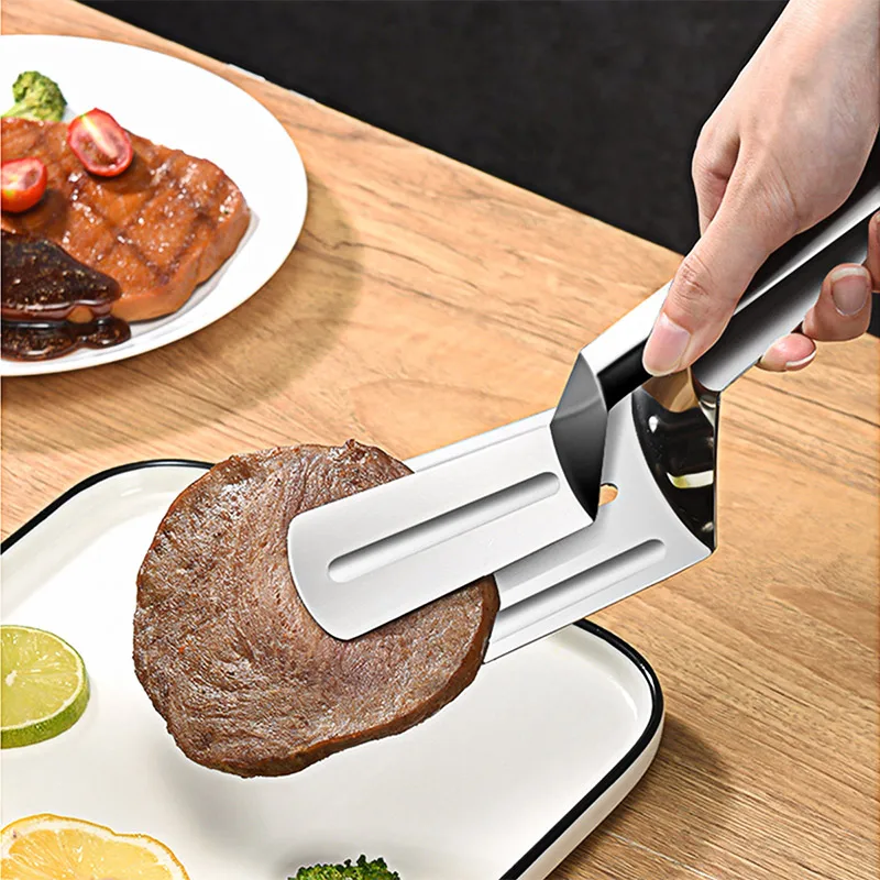 

GIANXI Stainless Steel Frying Shovel Clip Steak BBQ Tongs Pancake Fried Pizza Steak Fish Spatula Bread Kitchen Tool