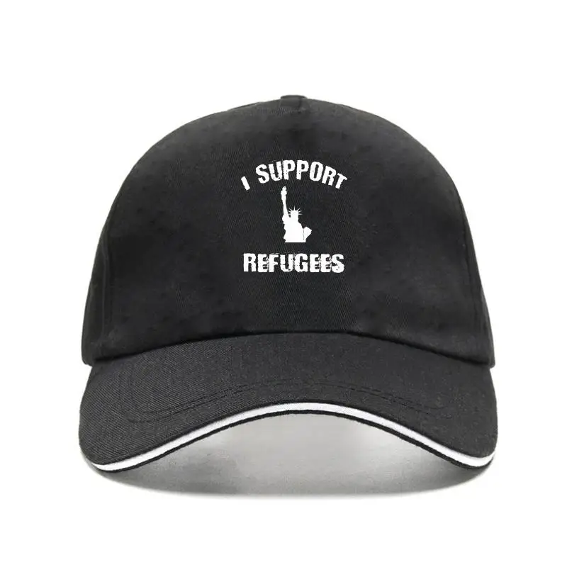 

New cap hat I upport Refugee en 100% Cotton hort uer eeve Caic Aerica Faou tatue of iberty Caua Adjutabe Baseball Cap