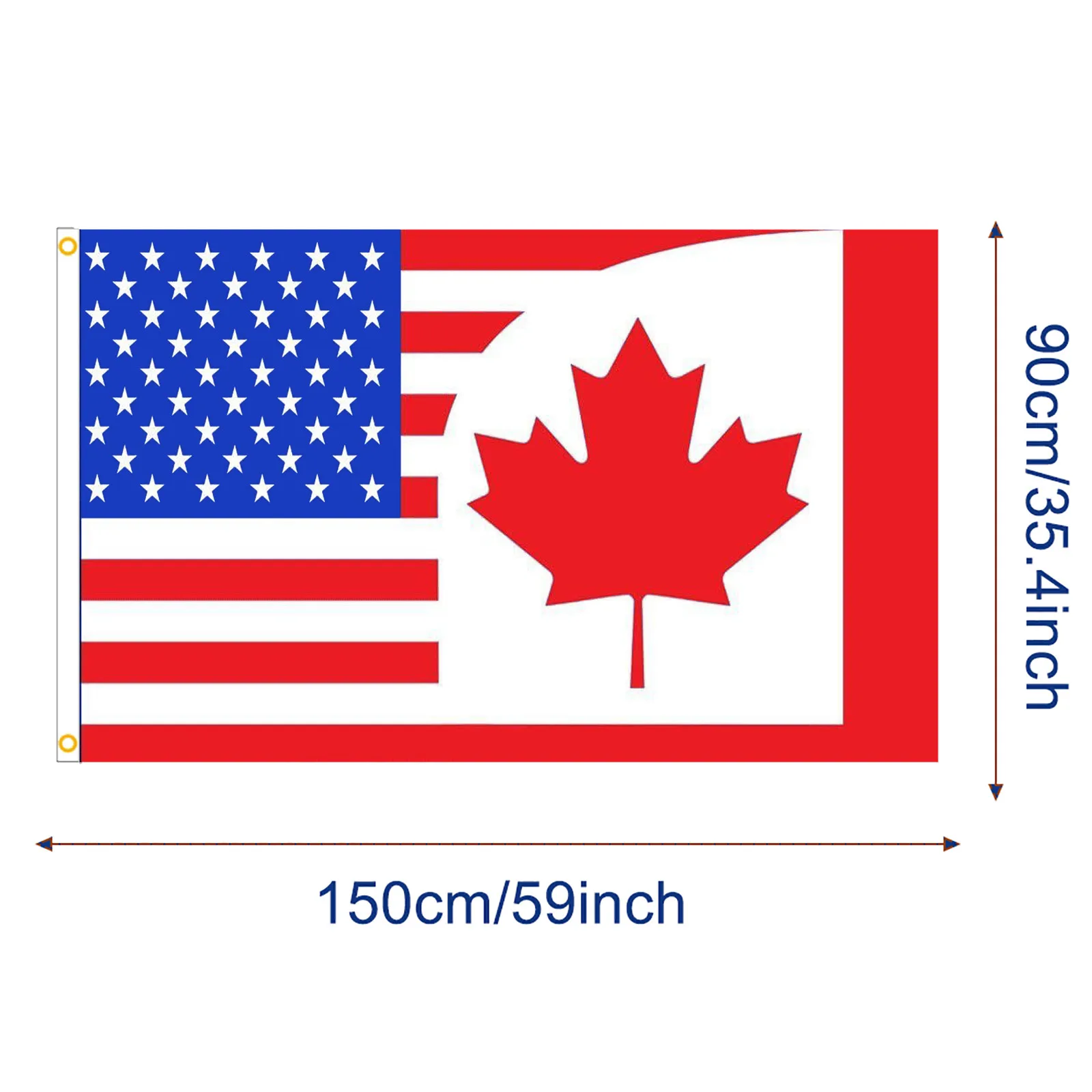 Флаг дружбы Канады Америки 3x5 футов флаг в комбинации США с двумя латунными