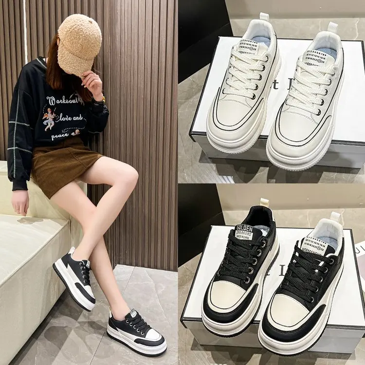 Spring 2023 new single shoe women's shoes rubber round toe cross lace microfiber flats