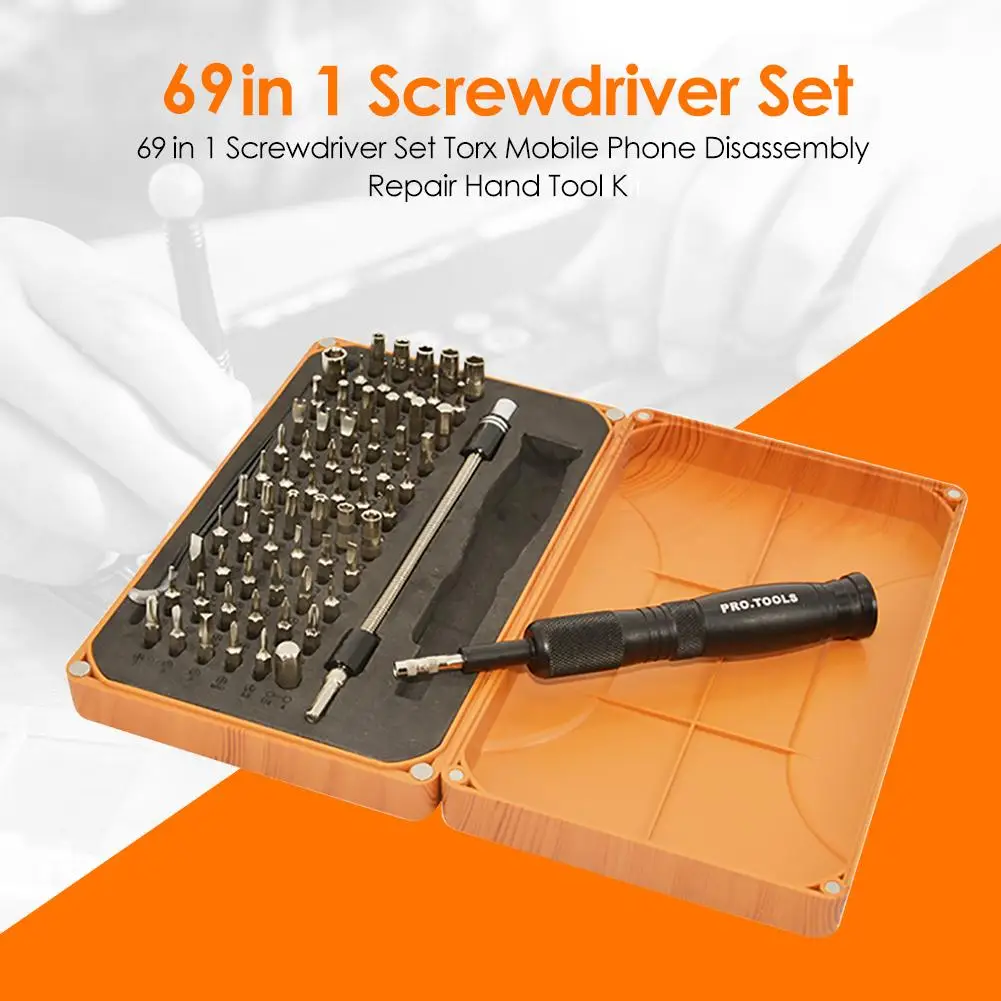 

69 in 1 Precision Screwdriver Set Mobile Phone Maintenance Repair Tools Kits Spiral Rear Cap More Labor-Saving Comfortable