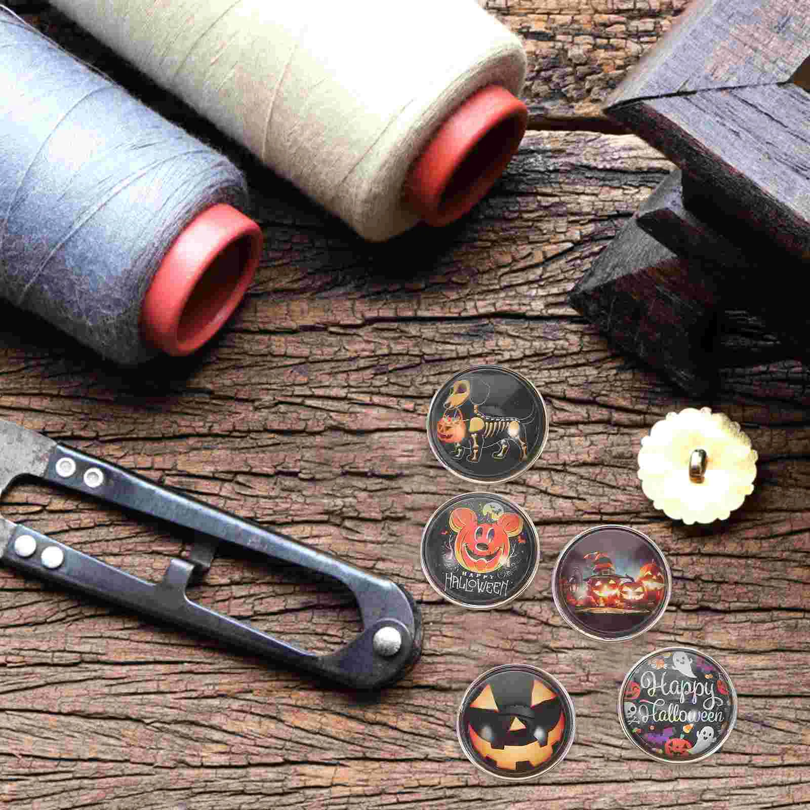 

Buttonsglasssewing Button Crafts Snap Flatback Round Decorativedecor Diy Pumpkin Scrapbooking Assorted Style Holes Clothing