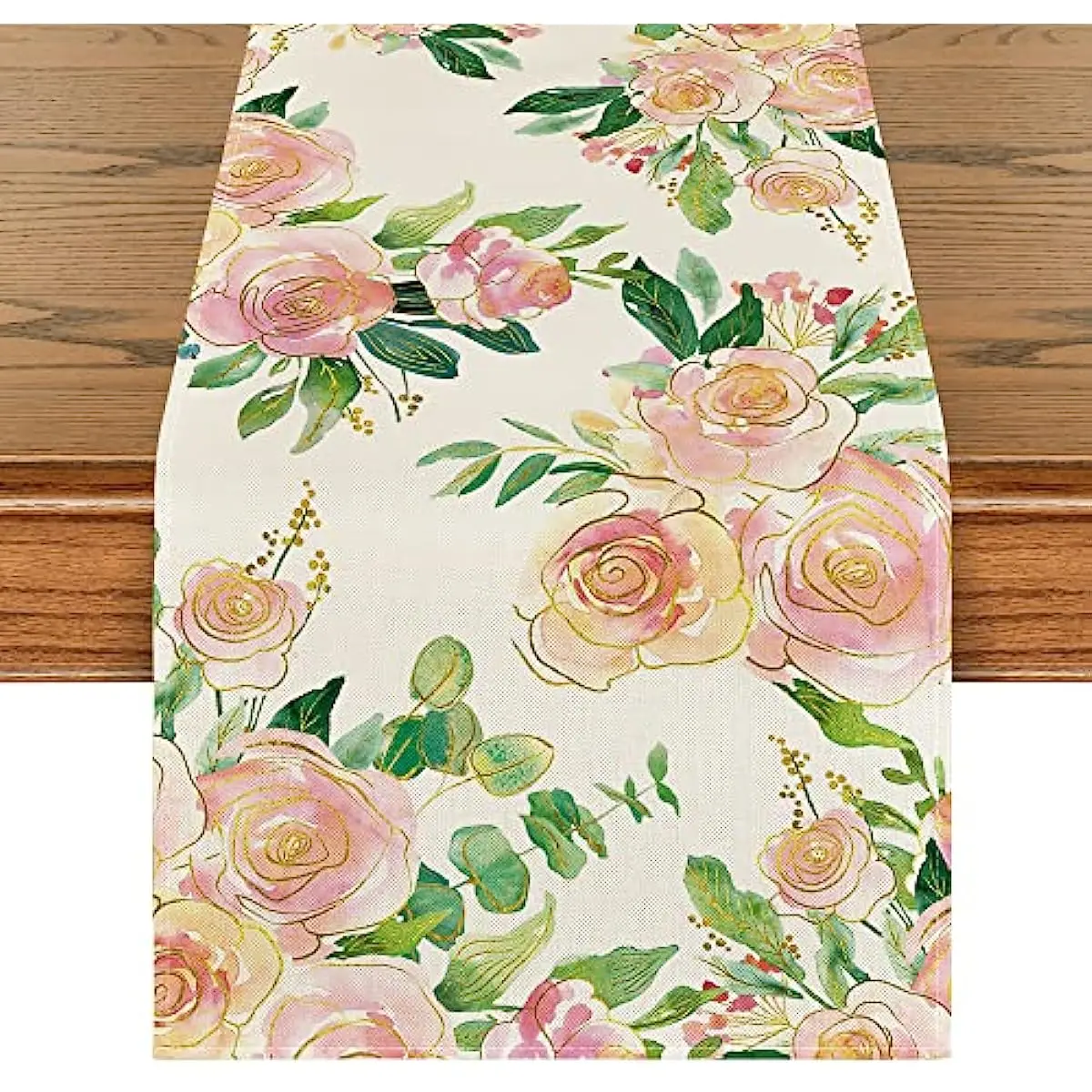 

Весенняя льняная скатерть с акварельными цветами розы, праздничное украшение для вечеринки, моющаяся скатерть для стола, Свадебный декор стола