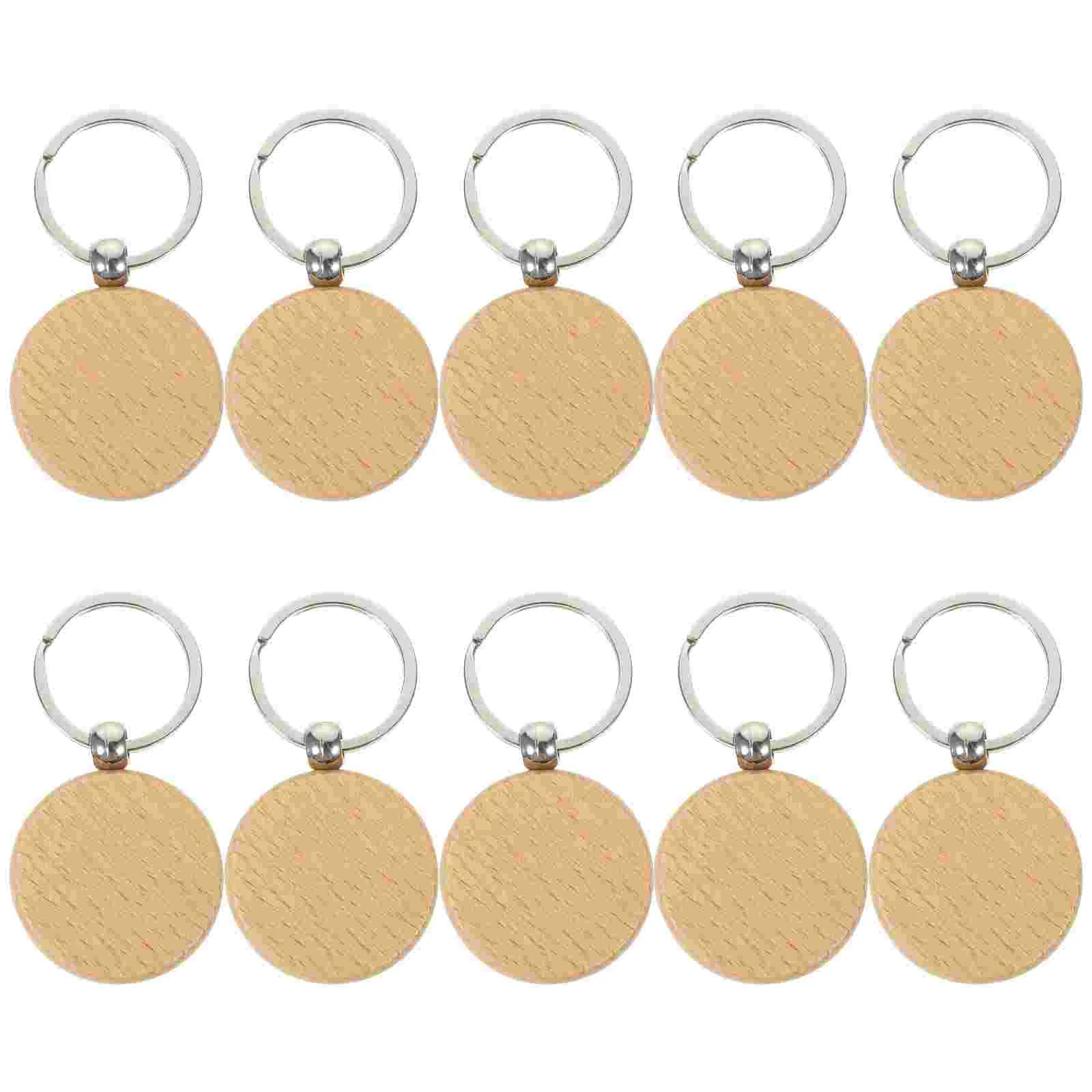 

20Pcs Blank Keychains Wood Keychain Blanks Wooden Key Rings Crafts Engravable Wooden Keychains
