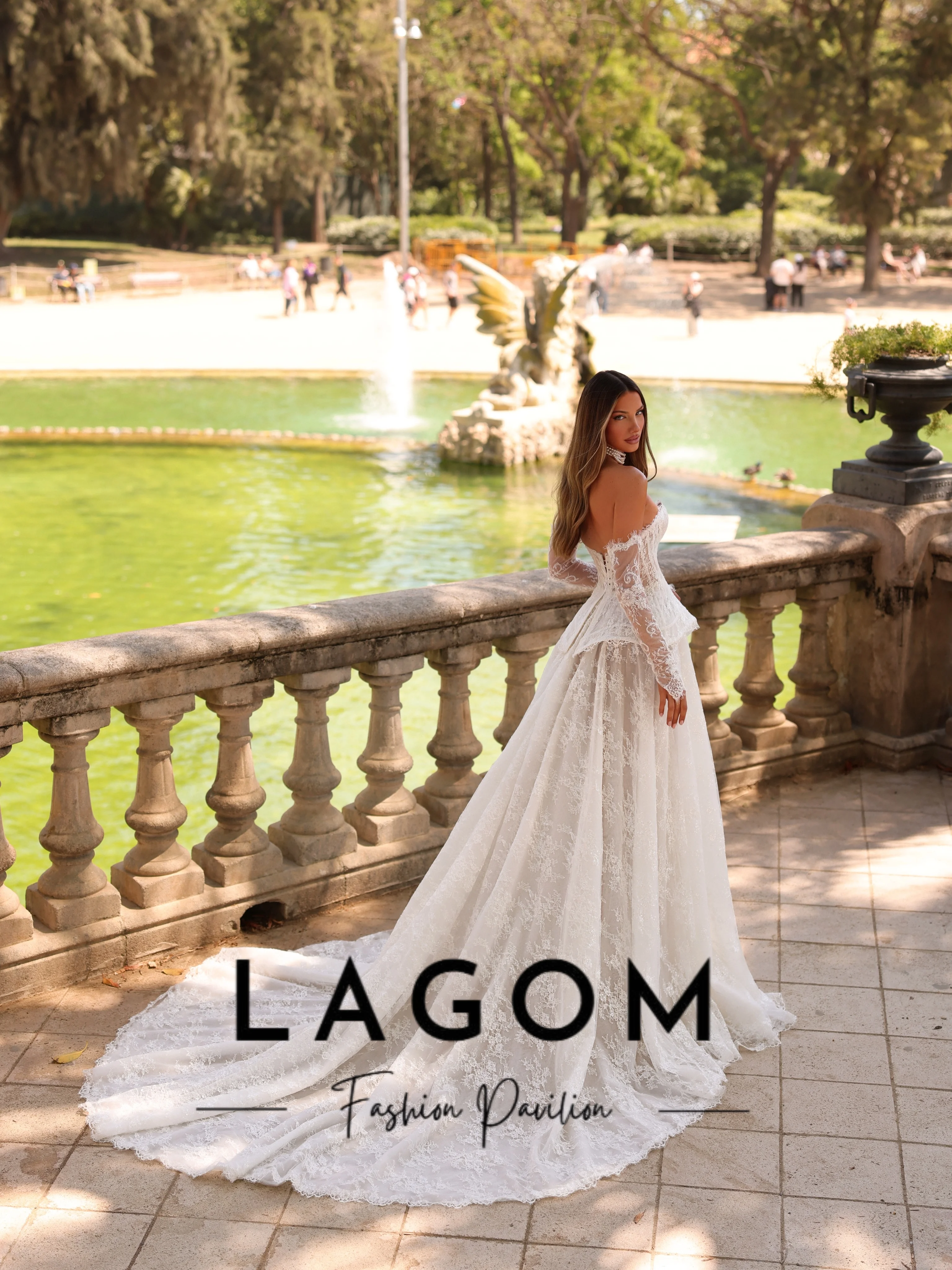 Фото Свадебное платье Lagom: белое кружевное, А-силуэт, сексуальное, прозрачное, с вырезом «сердечко», изысканное, без рукавов, новое, на заказ, класса люкс, Vestidos De Noiva №3