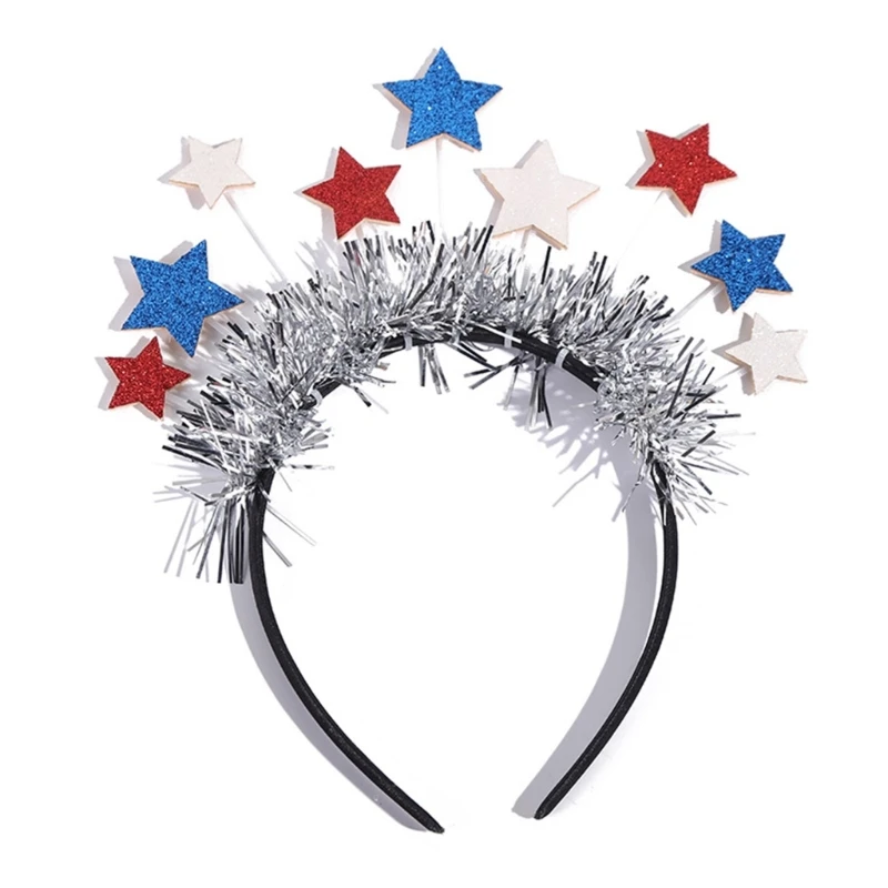 

Girls Women Live Broadcast Hairband Christmas Sequins Tinsel Star Headband