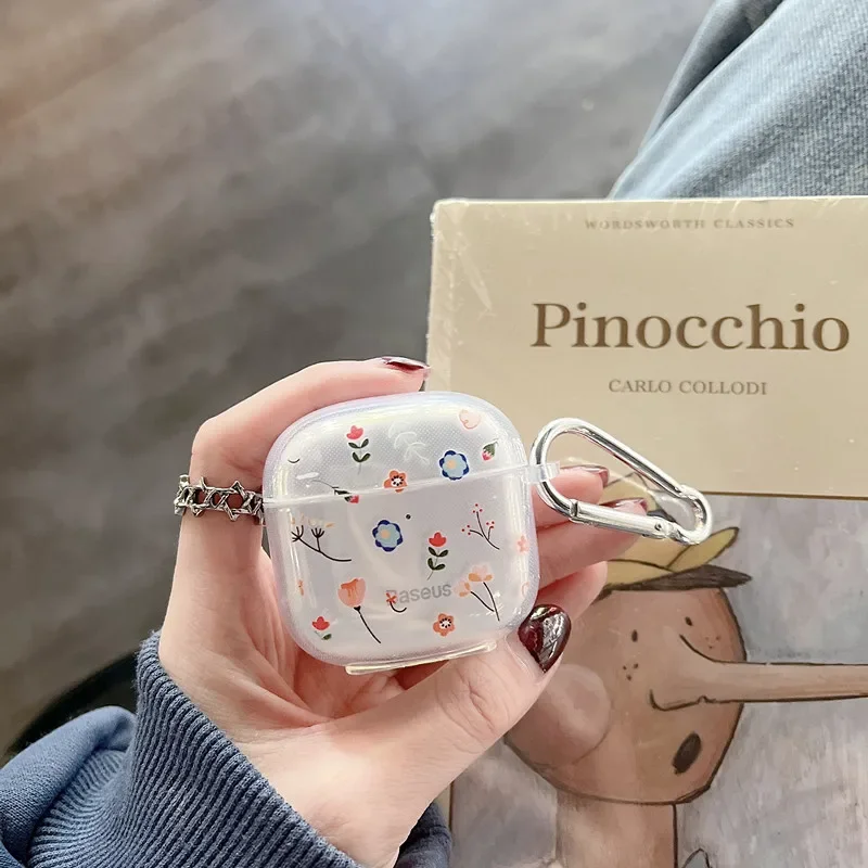 Прозрачный чехол для наушников с рисунком улыбки Baseus E3 TWS