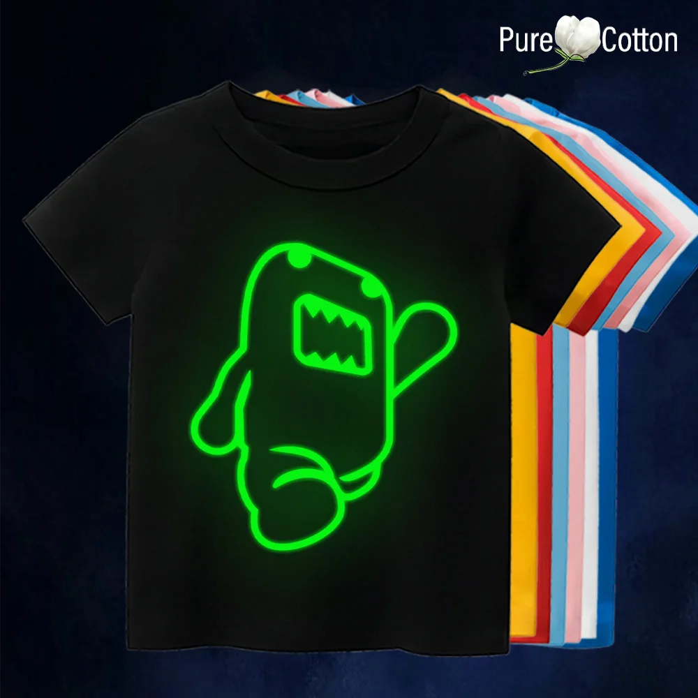 Детская Флуоресцентная Хлопковая Футболка С Круглым Вырезом И Короткими
