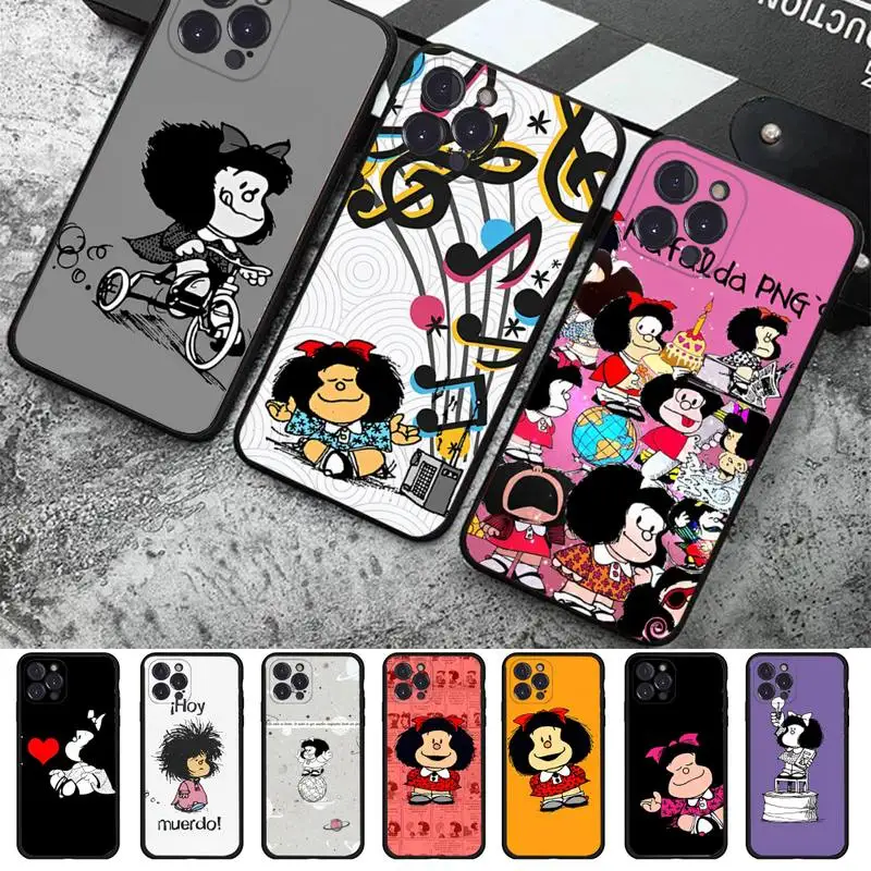 

Mafalda Anime Cute Girl Phone Case For iPhone 8 7 6 6S Plus X SE 2020 XR XS 14 11 12 13 Mini Pro Max Mobile Case