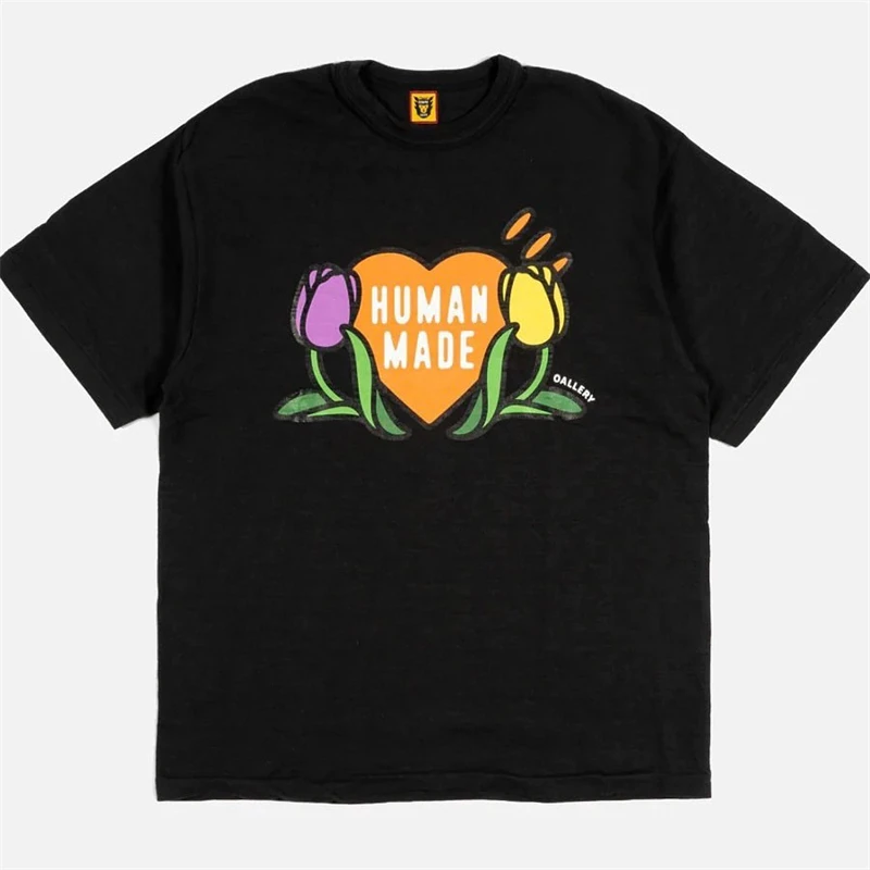 

New Tulip Printed HUMAN MADE T-shirt Men Women Netherlands Fifth Anniversary Exclusive T Shirt Cotton Tees