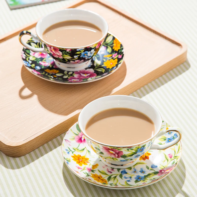 

Высококачественные кофейные чашки из костяного фарфора, винтажные керамические чашки, улучшенные чайные чашки и искусственные роскошные п...