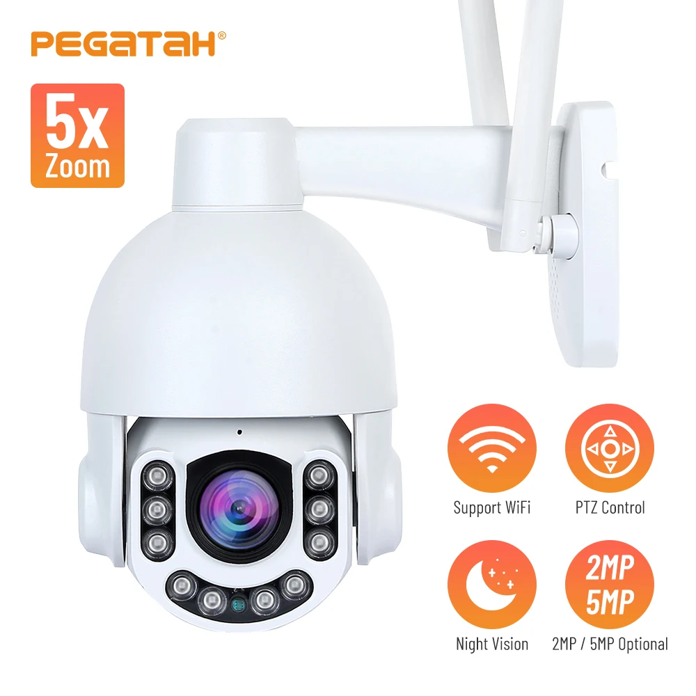 

IP-камера ПНН с 5-кратным зумом, s-камера наблюдения с Wi-Fi, Радионяня, беспроводная P2P, двухстороннее аудио, камера видеонаблюдения