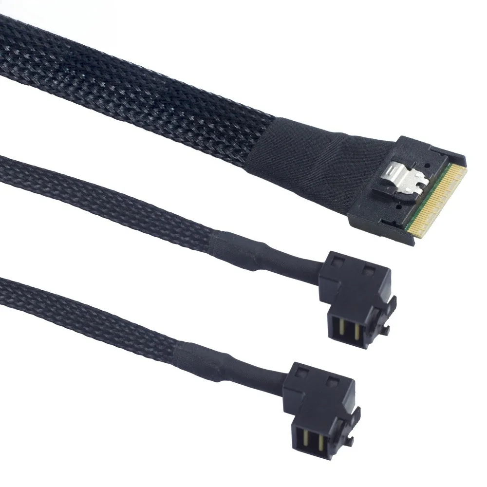 Фото ADT-Link MINI SAS Slimline SFF-8654 8i 4,0, противоскользящий разъем для SAS HD 8643, длина жгута верхнего изгиба, дополнительно 0,5 м, 0,8 м, 1 м №4