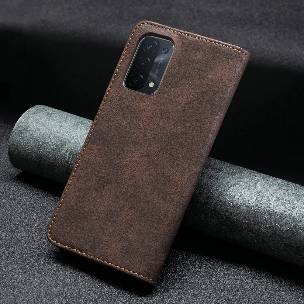 Чехол-книжка с защитой от кражи для OPPO A54 A57 S роскошный чехол-книжка магнитом