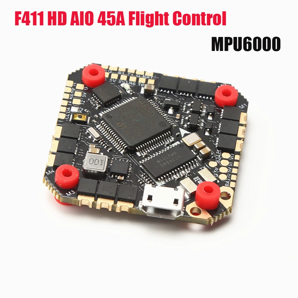 

F411 HD AIO 45A Контроллер полета ESC интегрированная плата STM32F411CEU6 MPU6000 2-6S Lipo для радиоуправляемых FPV Фристайл гоночных дронов