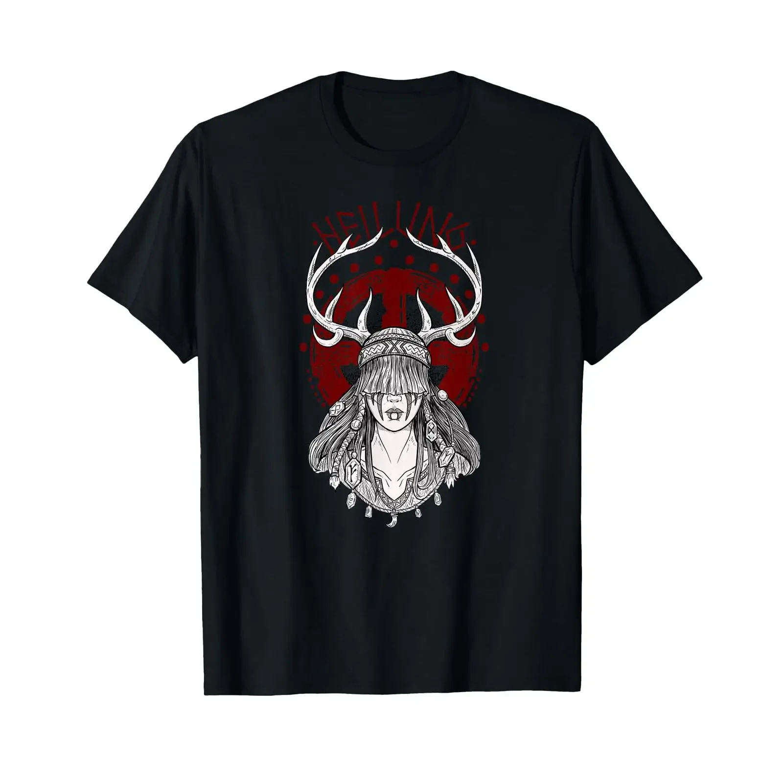 Фото Футболка Nordic Shaman Girl Heilung, винтажная, с эффектом потертости, дышащая, в стиле стритвир, стильная, универсальная, дизайнерская одежда №1