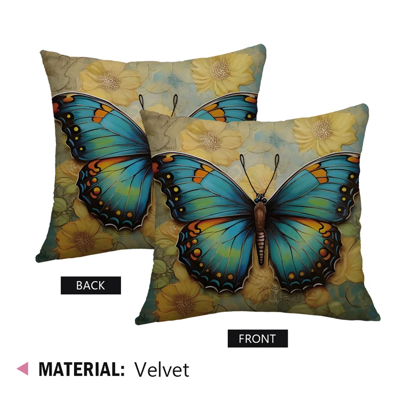 

Home Decor Butterfly Pattern Printed Pillowcase Cushion Cover Polyester Throw Pillow Sofa Cushion Pillowcase funda de almohada