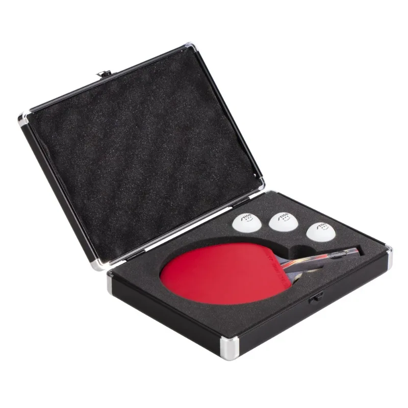 

Aluminum Table Tennis Racket Hard Case Transports and Stores One Racket and Three Balls