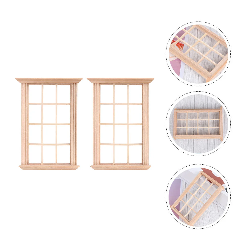 

Windowframe Miniature Mini Furniturehouse Model Wood Windows Wooden Frames Scale 12 Diy Door Ornament Accessories