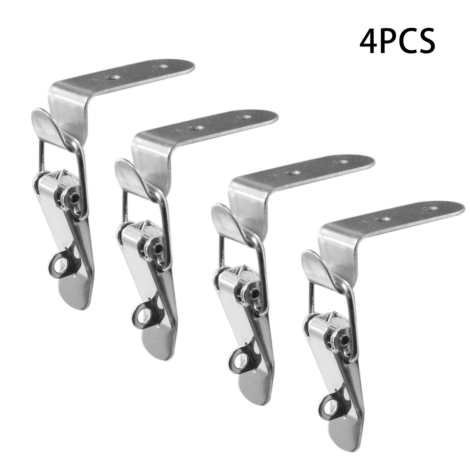 

90 Degrees Duck-mouth Buckle Hook Lock Stainless Steel Spring Loaded Draw Toggle Latch Clamp Clip Silver Hasp Latch Catch Clasp
