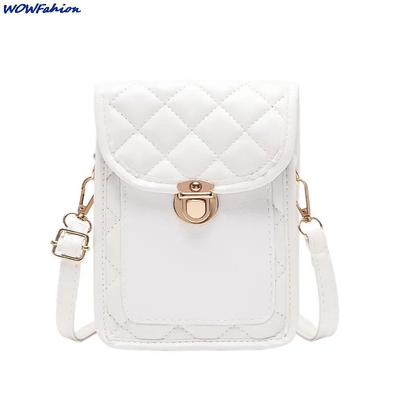 

Silver Mobile Phone Mini Bags Small Clutches Shoulder Bag Lozenge Leather Women Handbag Black Clutch Purse Handbag Flap