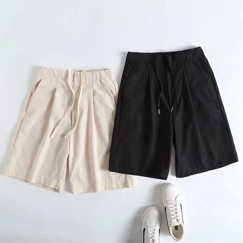 Maxdutti Japanese Style Fashion Simple High Waist Harem Quick Drying Loose Bermuda Casual Shorts Women