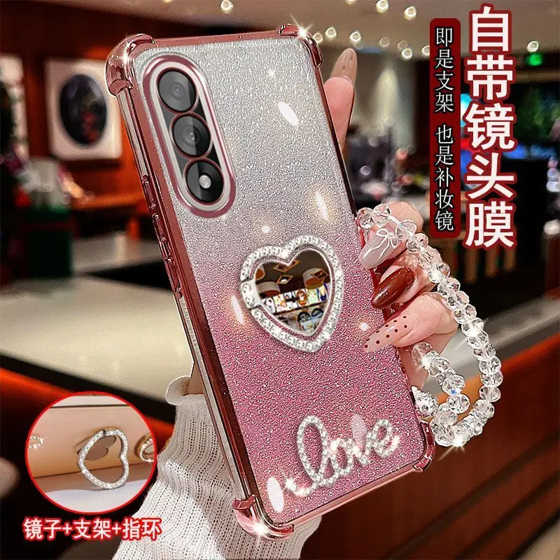 Фото 3D-чехол-браслет Love Mirror для OnePlus One Plus 1+ Turbo 6V 6 6T 5 4 3 2 Pro, противоударный, с блестками, силиконовый, с гальваническим покрытием №3