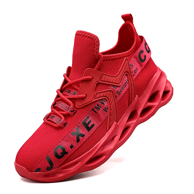 Mesh Blade Shoes Men Lace Up Cushion Casual Shoes Super Light Sports Trainers Flying Woven Breathable Man Tenis Shoes Big Size